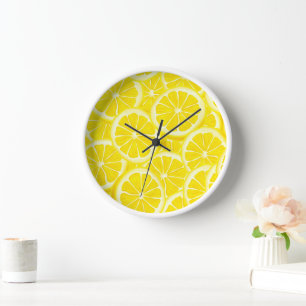 Wooden Frame Clock-Lemons Print Clock