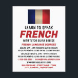 Wooden French Flag, French Language Course Advert Flyer<br><div class="desc">Wooden French Flag,  French Language Course Advertising Flyers By The Business Card Store.</div>