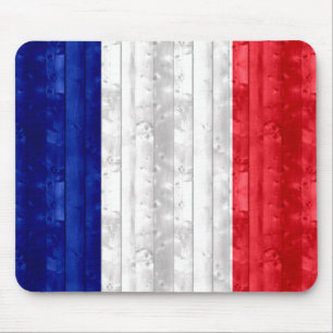 Wooden French Flag Mouse Pad