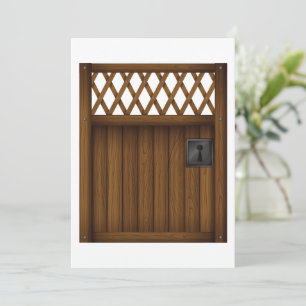 Wooden Gate Brown Timber Invitations