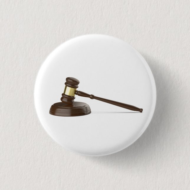 Wooden gavel 3 cm round badge (Front)