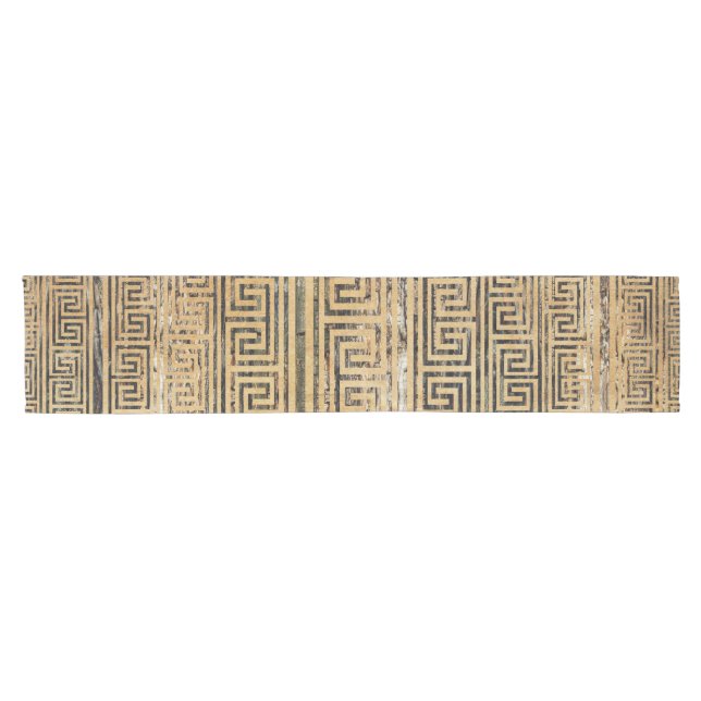 Wooden Greek Meander Pattern - Greek Key Ornament Short Table Runner (Horizontal)
