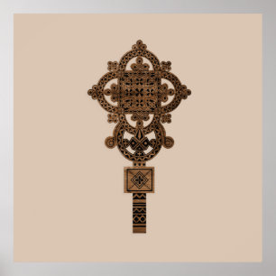 Wooden Hand Cross Poster