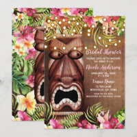 Wooden Hawaiian Tiki Luau Summer Bridal Shower