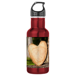 wooden heart 532 ml water bottle