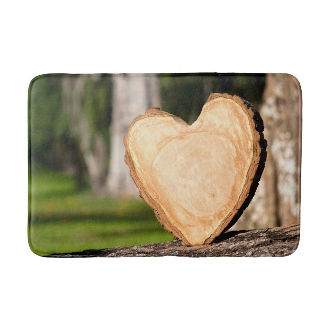 wooden heart bath mat (Front)