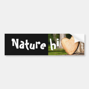 wooden heart bumper sticker
