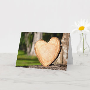 wooden heart card