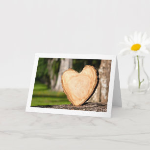 wooden heart card