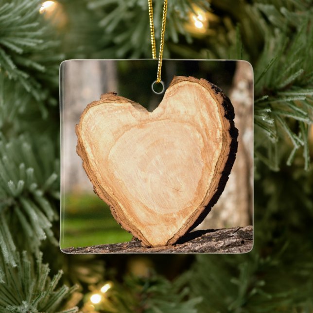 wooden heart ceramic ornament (Tree)