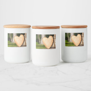 wooden heart food label