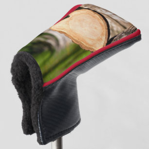 wooden heart golf head cover