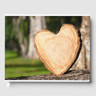 wooden heart guest book