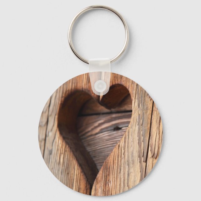 Wooden Heart Key Ring (Front)
