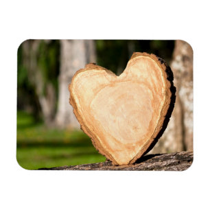 wooden heart magnet
