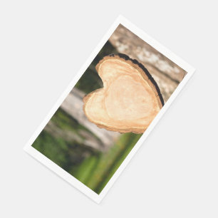 wooden heart napkin