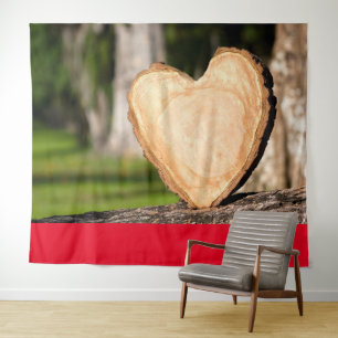 wooden heart tapestry