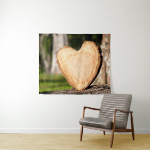 wooden heart tapestry
