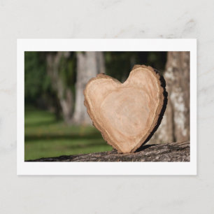 wooden heart v1 postcard