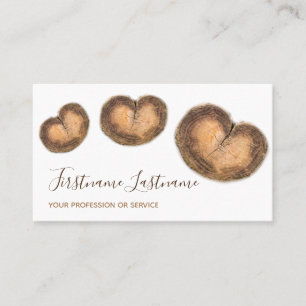 Wooden hearts for interior design and carpentry business card