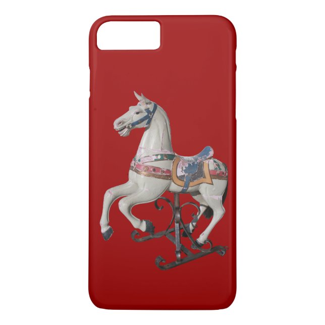 Wooden Horse Antique Carousel Red iPhone Case (Back)