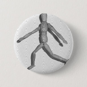 Wooden Human Mannequin 6 Cm Round Badge