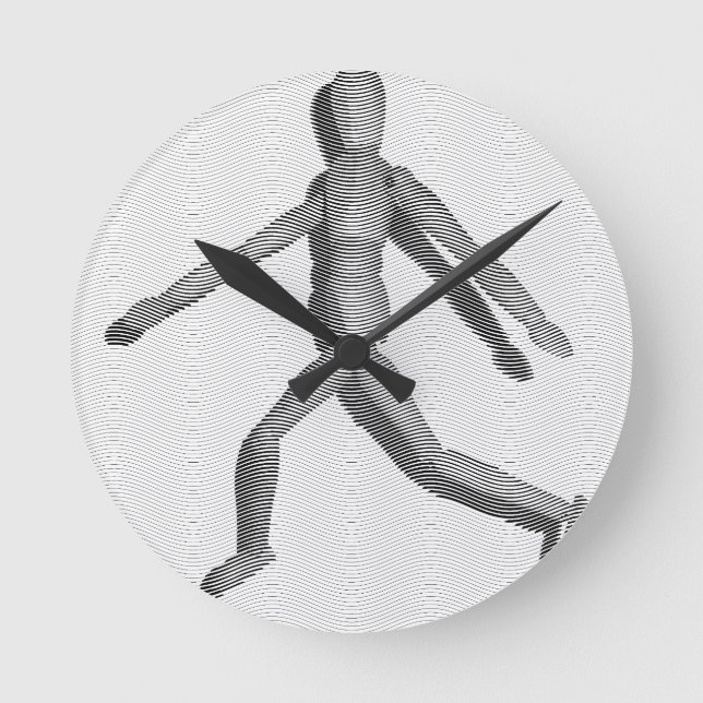 Wooden Human Mannequin Round Clock (Front)