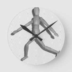 Wooden Human Mannequin Round Clock