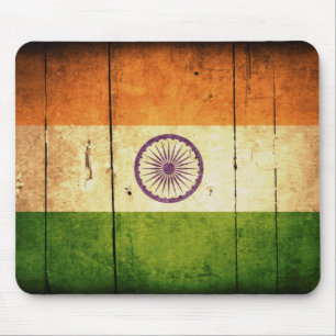 Wooden Indian Flag Mouse Pad
