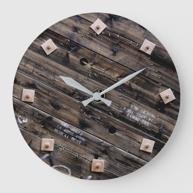 Wooden Industrial Wire Spool Large Clock (Front)