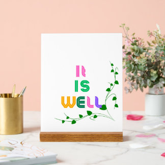 Wooden Inspirational Acrylic Block Acrylic Sign