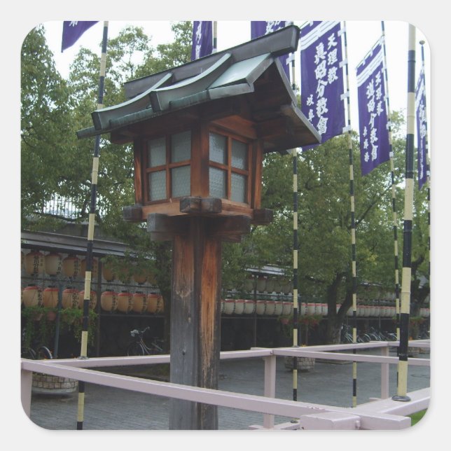 Wooden Japanese Shrine Lantern Stickers (Front)