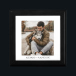 Wooden Jewellery Keepsake Box<br><div class="desc">A unique personalised photo wood lacquered keepsake box. Replace this photo with your own favourite photo of any kind. Customise with you and your dog,  or cat,  or any pet,  and add your names below. A great keepsake.</div>