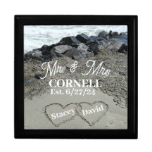 Wooden Jewellery Keepsake Box - Two Hearts