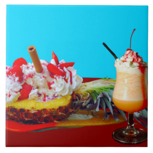 Wooden Jewelry Keepsake Box Ceramic Tile