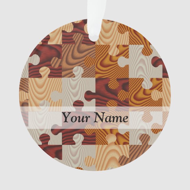 Wooden jigsaw puzzle ornament (Front)