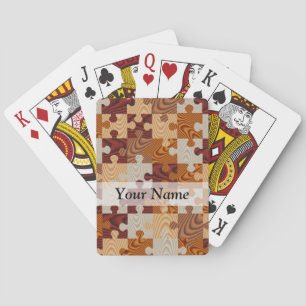 Wooden jigsaw puzzle playing cards