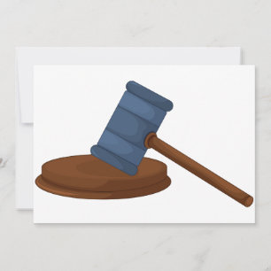 Wooden Judge Gavel Court Invitation