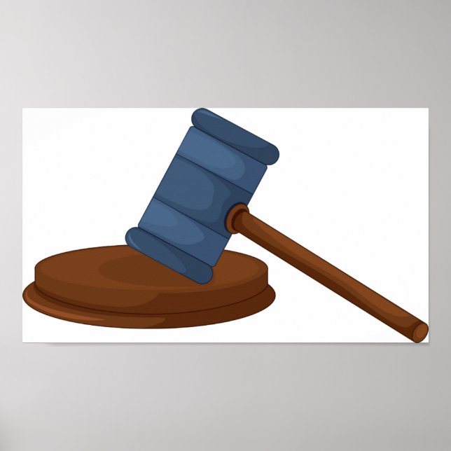 Wooden Judge Gavel Court Poster (Front)
