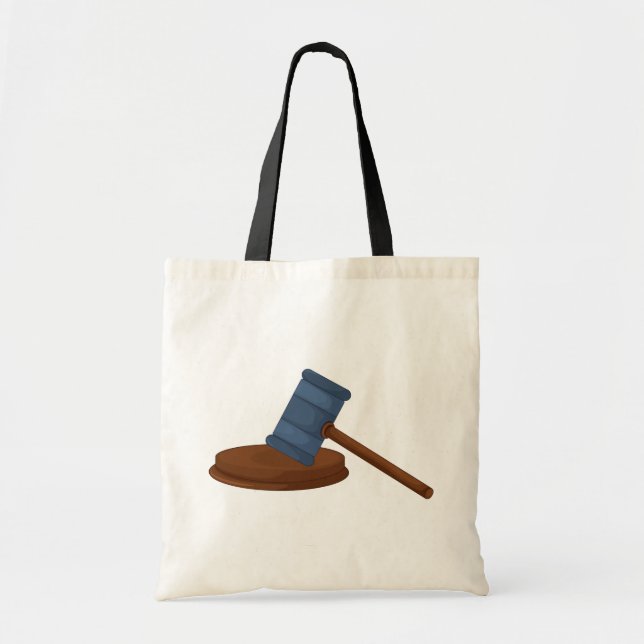 Wooden Judge Gavel Court Tote Bag (Front)