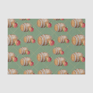 Wooden Keg with Peach Tissue Paper