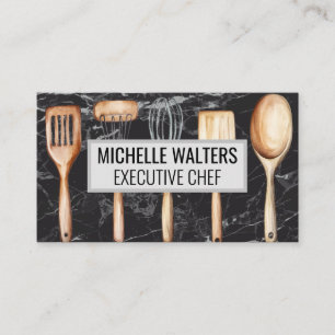 Wooden Kitchen Tools   Marble Business Card