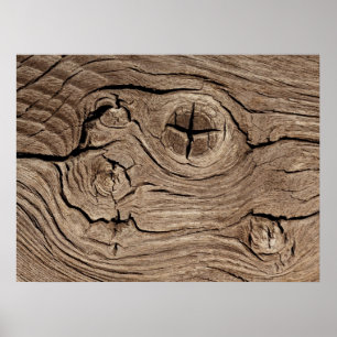 Wooden Knots Faux Texture Poster