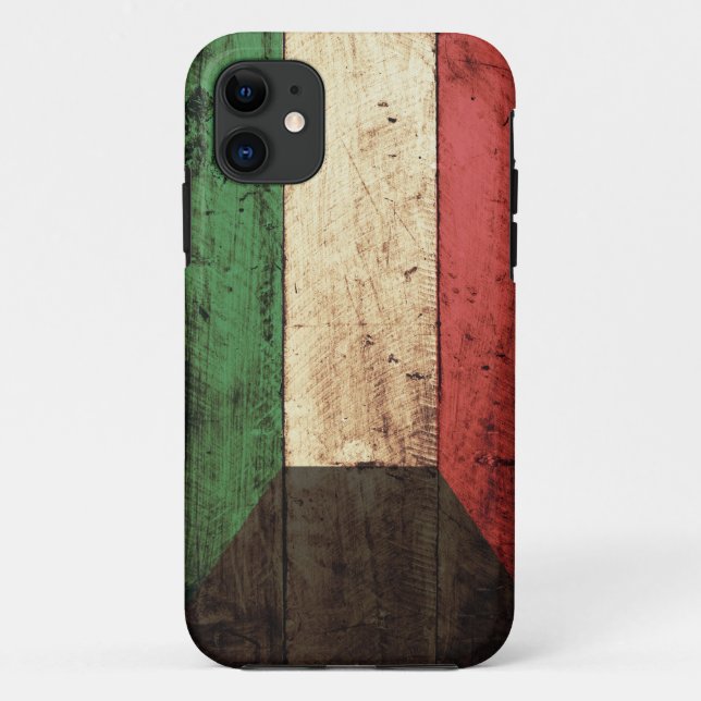 Wooden Kuwait Flag Case-Mate iPhone Case (Back)