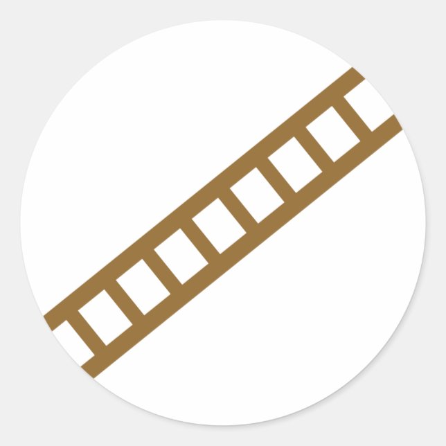 wooden ladder classic round sticker (Front)