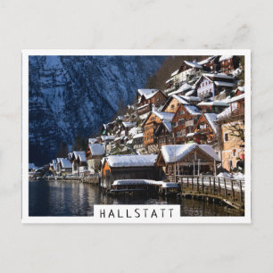 Wooden lakeside houses in Hallstatt, Austria Postcard