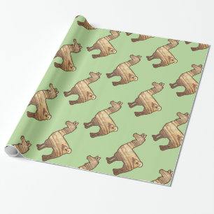 Wooden Llama Wrapping Paper