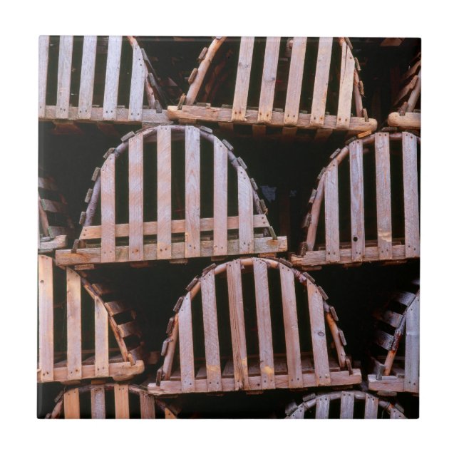 Wooden Lobster Traps Horizontal Ceramic Tile (Front)