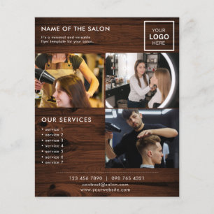 Wooden Minimalist Marketing Flyer for Salon