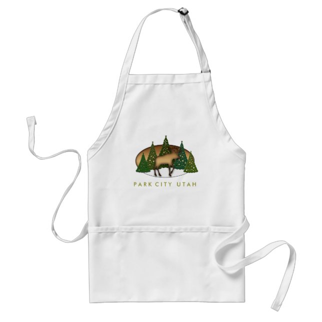 Wooden Moose Souvenir Apron (Front)